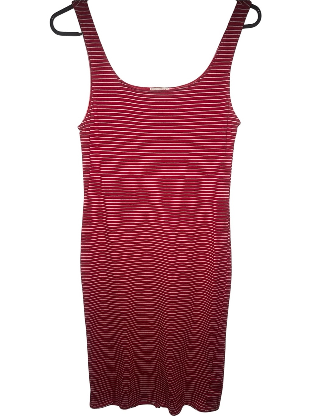 Heart & Hips Red & White Striped Scoop Neck Tank Dress Casual Nautical Holiday L